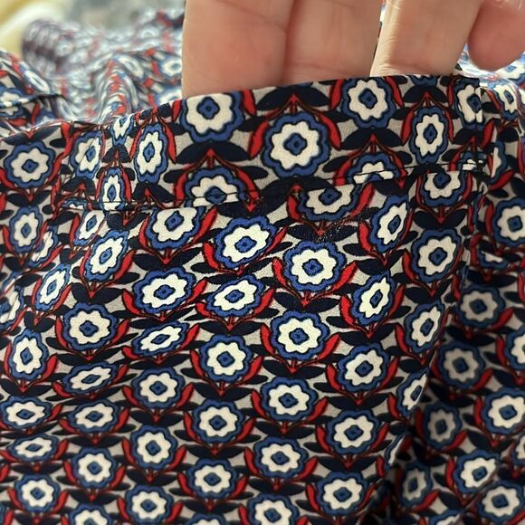 Express Belted Jumpsuit Blue Red and White Floral SZ M - Picture 11 of 11